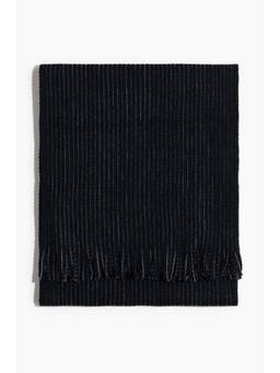 H&M - Men Black Rib-Knit Scarf