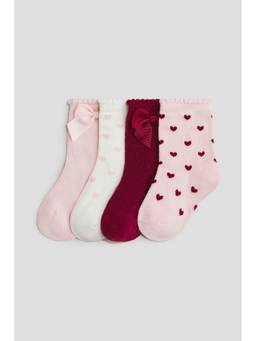 H&M - Girls Multi-Color 4-Pack Socks