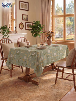 Urban Space - Zari Baagh Sage Green Cotton Dining Table Cover