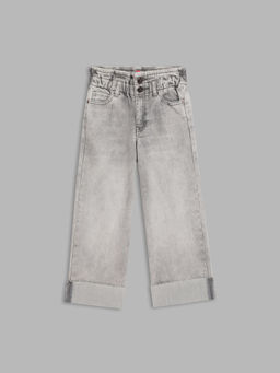 Blue Giraffe - Girls Grey Solid Jeans