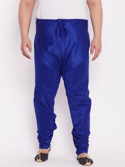 Vastramay - Men Royal Blue Silk Blend Churidar