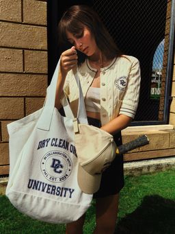 Pomelo - x Dry Clean Only Signature Printed Tote Bag - Off-White