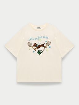 Pomelo - Embroidered Graphic Tee - Off-White