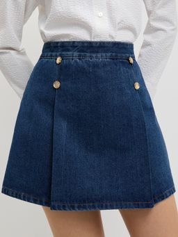 Pomelo - Buttoned Skirt - Indigo