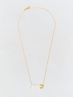 Pomelo - Pin Necklace - Gold/Pearl
