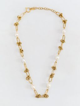 Pomelo - Sunkissed Pearl Necklace - Gold/Pearl