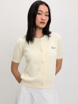 Pomelo - Fluffy Button-Up Top - Ivory