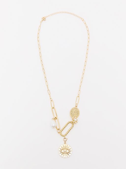 Pomelo Pearl Charm Necklace - Gold