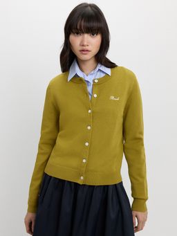 Pomelo - Embroidered Cardigan - Green