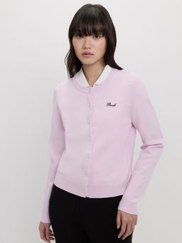 Pomelo - Embroidered Cardigan - Pink