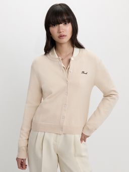Pomelo - Embroidered Cardigan - Beige