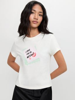 Pomelo - Love You So Matcha Graphic Tee - Off-White