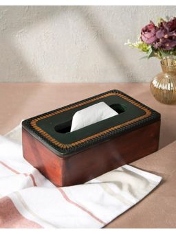 Fabindia - Green Wooden Tissue Box