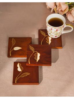 Fabindia - Brown Mango Wood Coasters Set Of 4