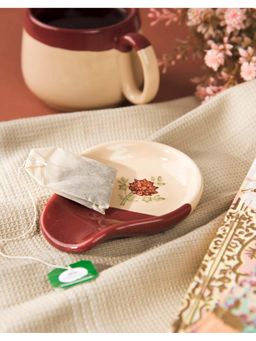 Fabindia - Beige Mitwa Painted Ceramic Tea Bag Rest