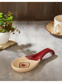 Fabindia - Beige Mitwa Painted Ceramic Spoon Rest