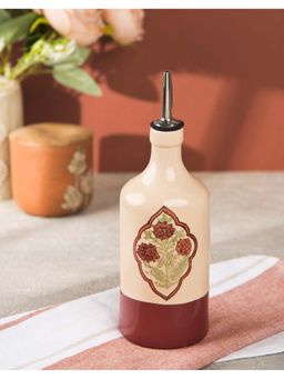 Fabindia - Beige Mitwa Painted Ceramic Oil Pourer