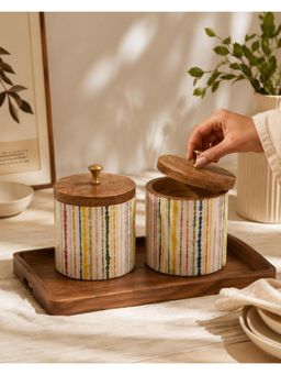 The Pitara Project - Wooden Canister - Palm Royale