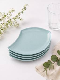 YELONA - Green Shell Wheat Straw Bamboo Fiber Eco Friendly Plates Set Of 4 For Snacks