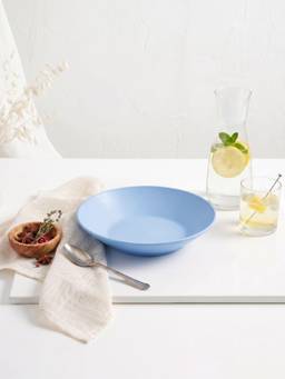 YELONA - Blue Round Wheat Straw Bamboo Fiber Eco-Friendly Serving Bowl For Home Use