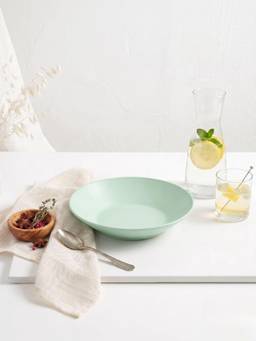 YELONA - Green Round Wheat Straw Bamboo Fiber Eco-Friendly Serving Bowl For Home Use