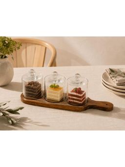 The Pitara Project - Wooden Platter - With Glass Dome