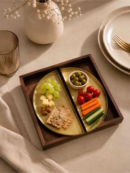 The Pitara Project - Tray Wooden - Eclipse Tray With Platters