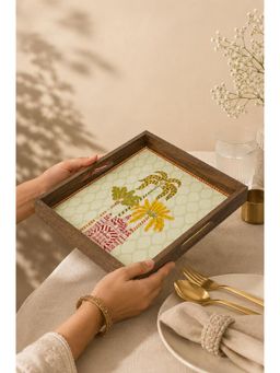 The Pitara Project - Tray Wooden - Palm Royale - (S)
