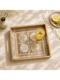 The Pitara Project - Tray Wooden - Coastal Seashell - (M)
