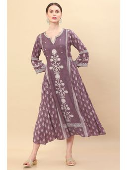 Soch - Women Purple Modal Printed Dress