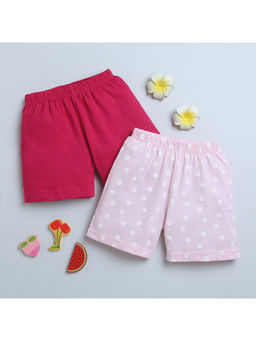 Bumzee - Pink and Light Pink Girls Shorts (Set of 2)