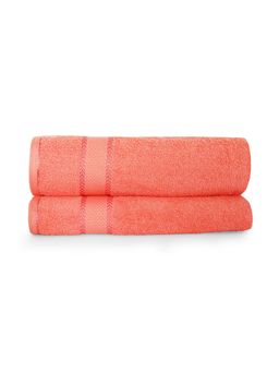 Layers - Everfresh 100% Cotton 380 GSM Bath Towel Coral (Pack of 2)