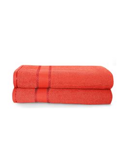 Layers - Everfresh 100% Cotton 380 GSM Bath Towel Scarlet (Pack of 2)