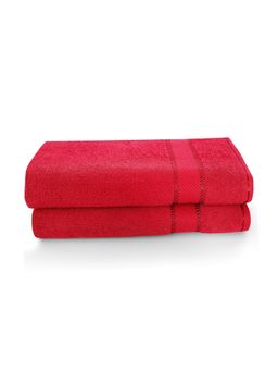 Layers - Everfresh 100% Cotton 380 GSM Bath Towel Maroon (Pack of 2)