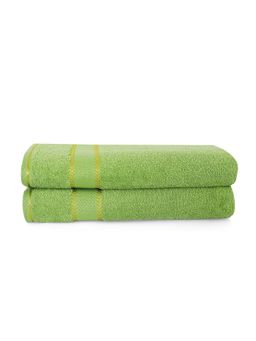 Layers - Everfresh 100% Cotton 380 GSM Bath Towel Grape Green (Pack of 2)
