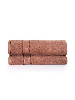 Layers - Everfresh 100% Cotton 380 GSM Bath Towel Brown (Pack of 2)