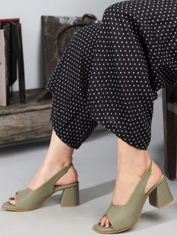 Carlton London - Olive Backstrap Block Heels for Women