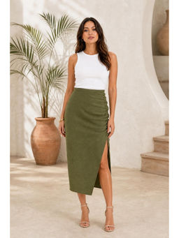 Cider - Textured Slit Midi Skirt