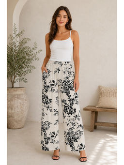 Cider - Solid Elastic Waist Wide Leg Pants