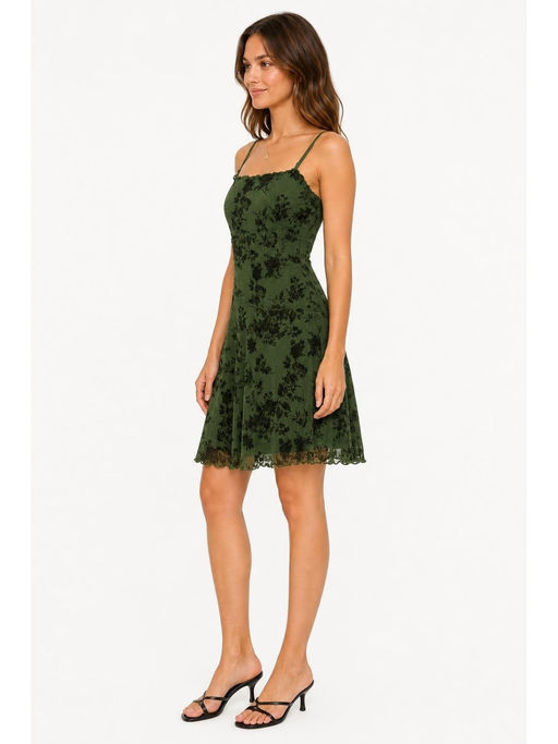 cider floral lace mini dress CIDER Women's Gothic Dresses Summer Mini Dress Lace Mesh Square Neck  Sleeveless Spaghetti Strap Party Goth Y2K Fall Green at Amazon Women's  Clothing store