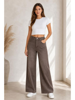 Cider - Brown Yoney Denim Solid Straight Leg Jeans