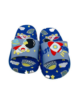 Little Surprise Box - Blue All Over Astronaut Slip On Sliders All Season Sliders for Kids