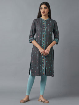 W - Geometric Grey Kurta