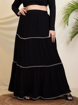 Deebaco - Women's Black Tiered Skirt