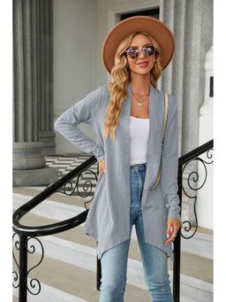Outzidr - Grey Full Sleeves Shrug