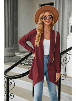 Outzidr - Maroon Full Sleeves Shrug