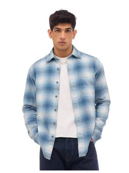 Flying Machine - Men's Twill Plaid Checked Regular Fit Shirt