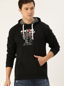CAHOOT - Mens Onyx Black Newton's Apple Print Pullover Hoodie