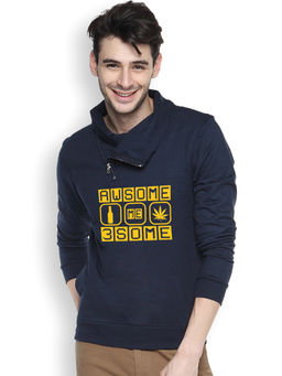CAHOOT - Mens Midnight Blue Awesome-Threesome Print Sweatshirt