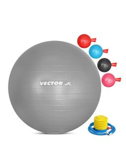 Vector X - Exercise Ball - Professional Grade Anti-Burst Ball Yoga Fitness 75Cm Grey